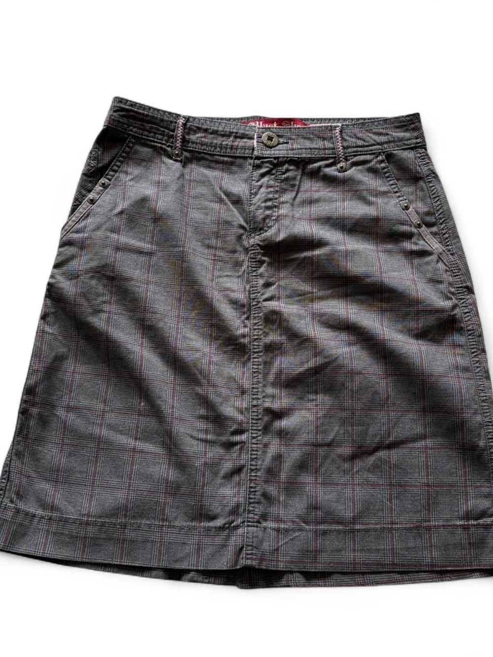 Women's Gray Plaid Skirt - Y2K